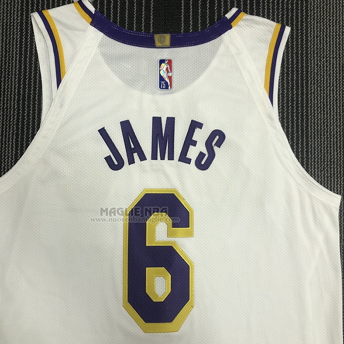 Maglia
 LeBron James NO 6 Los Angeles Lakers Association Autentico
 Bianco
